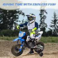 Moto électrique Acekool 12 V pour enfants avec deux moteurs de 25 W, accélérateur tournant, roulettes d'apprentissage et suspension, jouet à enfourcher pour les 3 ans et plus