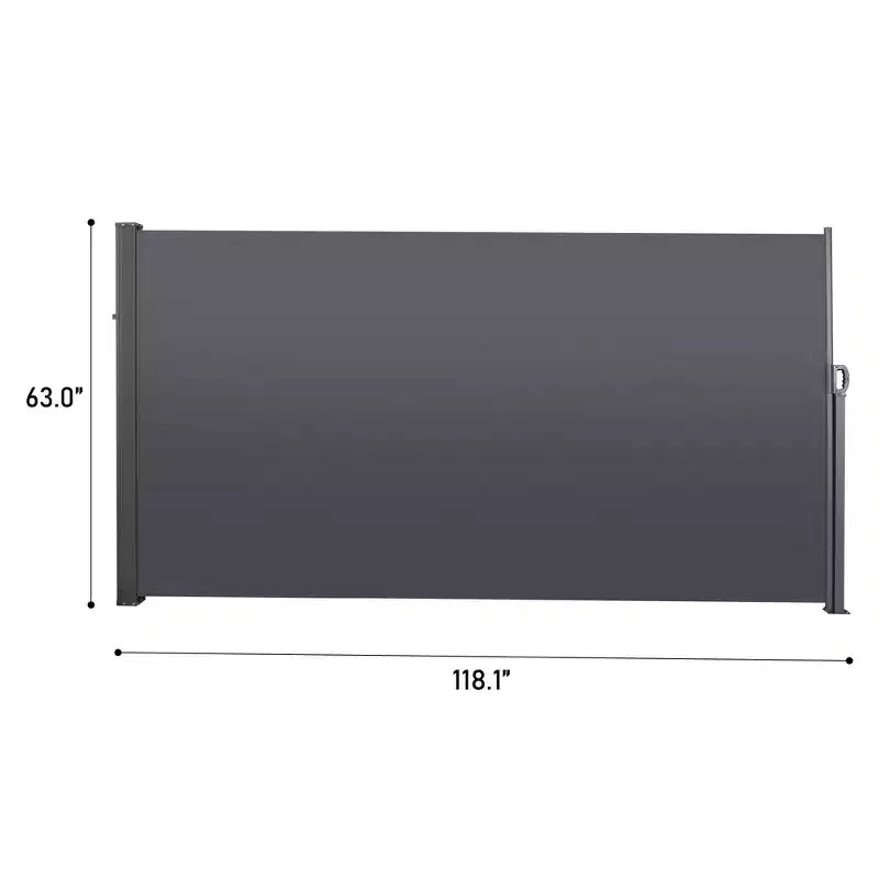 Store latéral rétractable, résistant aux UV, imperméable, écran d'intimité de terrasse pour jardin, balcon, 118,1 x 62,99