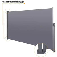 Store latéral rétractable, résistant aux UV, imperméable, écran d'intimité de terrasse pour jardin, balcon, 118,1 x 62,99