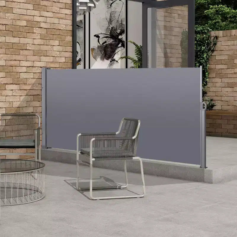 Store latéral rétractable, résistant aux UV, imperméable, écran d'intimité de terrasse pour jardin, balcon, 118,1 x 62,99