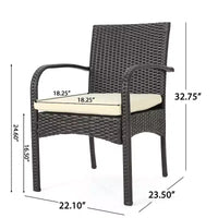 Christopher Knight Home Lindy Ensemble bistro 3 pièces en bois d'acacia et osier d'extérieur