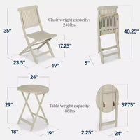 Best Choice Products Ensemble bistrot 3 pièces en bois d'acacia, mobilier de jardin pliant avec 2 chaises, table