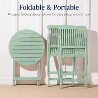 Best Choice Products Ensemble bistrot 3 pièces en bois d'acacia, mobilier de jardin pliant avec 2 chaises, table