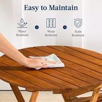 Best Choice Products Ensemble bistrot 3 pièces en bois d'acacia, mobilier de jardin pliant avec 2 chaises, table