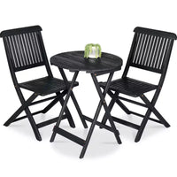 Best Choice Products Ensemble bistrot 3 pièces en bois d'acacia, mobilier de jardin pliant avec 2 chaises, table