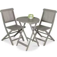 Best Choice Products Ensemble bistrot 3 pièces en bois d'acacia, mobilier de jardin pliant avec 2 chaises, table