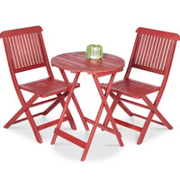 Best Choice Products Ensemble bistrot 3 pièces en bois d'acacia, mobilier de jardin pliant avec 2 chaises, table
