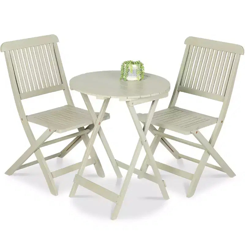 Best Choice Products Ensemble bistrot 3 pièces en bois d'acacia, mobilier de jardin pliant avec 2 chaises, table