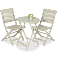 Best Choice Products Ensemble bistrot 3 pièces en bois d'acacia, mobilier de jardin pliant avec 2 chaises, table