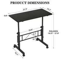 VECELO Petit bureau debout à hauteur réglable, postes de travail informatiques mobiles avec roulettes, table d'ordinateur portable roulante portable pour le bureau