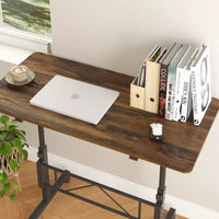 VECELO Petit bureau debout à hauteur réglable, postes de travail informatiques mobiles avec roulettes, table d'ordinateur portable roulante portable pour le bureau