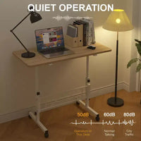 VECELO Petit bureau debout à hauteur réglable, postes de travail informatiques mobiles avec roulettes, table d'ordinateur portable roulante portable pour le bureau