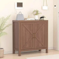 Armoire de rangement style farmhouse 30 pouces, rangement de cuisine à double porte en X avec 2 étagères réglables