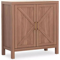 Armoire de rangement style farmhouse 30 pouces, rangement de cuisine à double porte en X avec 2 étagères réglables