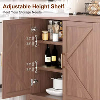 Armoire de rangement style farmhouse 30 pouces, rangement de cuisine à double porte en X avec 2 étagères réglables