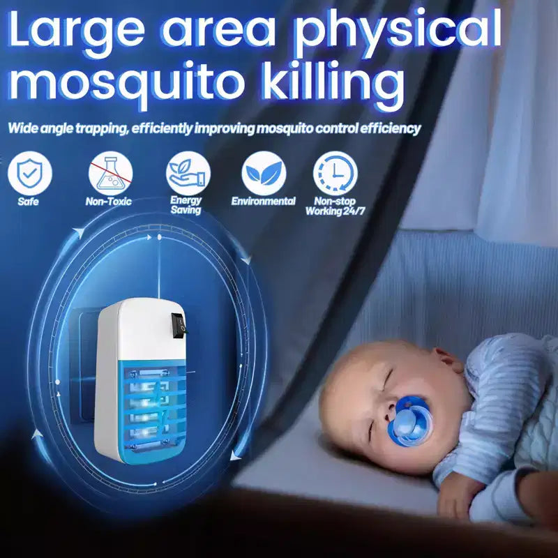LAZZAROU Anti-insectes Électrique d'Intérieur & Tueur de Moustiques - Sans Danger pour les Enfants et les Animaux | Piège à Mouches à Lumière Bleue pour la Maison, la Cuisine, la Chambre | Sans Produits Chimiques, Facile à Nettoyer