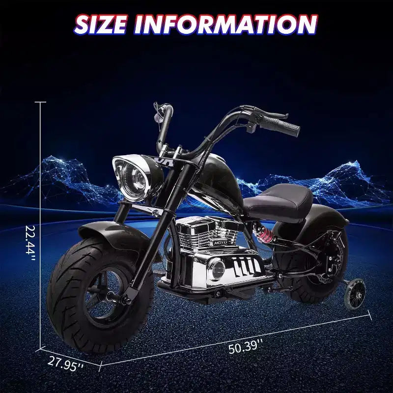 Moto électrique pour jeunes, 36V 350W sans balais tout-terrain avec 26,5 km/h, lecteur de musique, suspension à ressort, lumières LED et siège en cuir