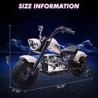 Moto électrique pour jeunes, 36V 350W sans balais tout-terrain à 16.5mph, lecteur de musique, suspension à ressort, feux LED et selle en cuir