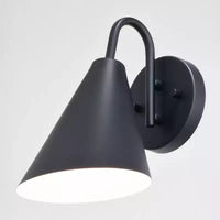 VAXCEL Hanson Applique murale intérieure extérieure contemporaine Dark Sky en acier 1 lumière compatible LED, Noir mat et Blanc