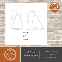 VAXCEL Hanson Applique murale intérieure extérieure contemporaine Dark Sky en acier 1 lumière compatible LED, Noir mat et Blanc