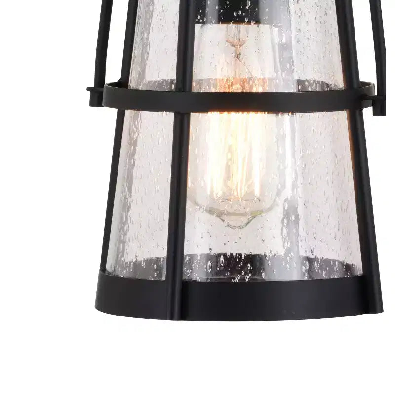 VAXCEL Portage Park 1 Lumière Noire Crépuscule à l'Aube Lanterne Murale Extérieure en Verre Clair