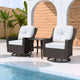 EAGLE PEAK Azure Bay 3 Piece Outdoor Wicker Bistro Set, Patio Swivel Rocking Chairs with Side Table