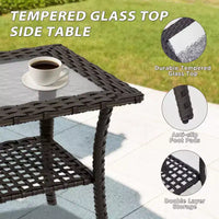 Ensemble de bistro 3 pièces en osier pour extérieur EAGLE PEAK Azure Bay, fauteuils à bascule de patio avec table d'appoint