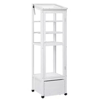 Serre de jardin en bois avec châssis froid portable, rangement mobile et étagères réglables, utilisation intérieure/extérieure