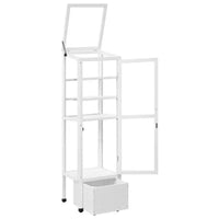 Serre de jardin en bois avec châssis froid portable, rangement mobile et étagères réglables, utilisation intérieure/extérieure