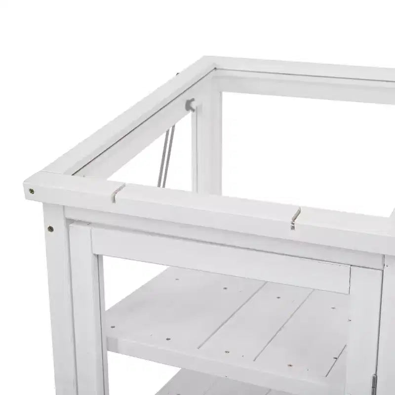 Serre de jardin en bois avec châssis froid portable, rangement mobile et étagères réglables, utilisation intérieure/extérieure