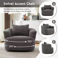 Fauteuil baquet pivotant rembourré Whisen 38.2 avec oreiller