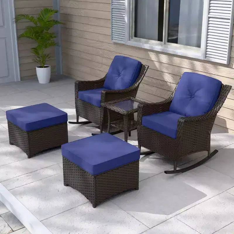 EAGLE PEAK Coastal Vista Ensemble bistro de patio 3 pièces avec table d'appoint, comprend 2 chaises de patio pour patio, porche, jardin, bord de piscine