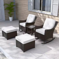 EAGLE PEAK Coastal Vista Ensemble bistro de patio 3 pièces avec table d'appoint, comprend 2 chaises de patio pour patio, porche, jardin, bord de piscine