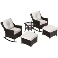 EAGLE PEAK Coastal Vista Ensemble bistro de patio 3 pièces avec table d'appoint, comprend 2 chaises de patio pour patio, porche, jardin, bord de piscine