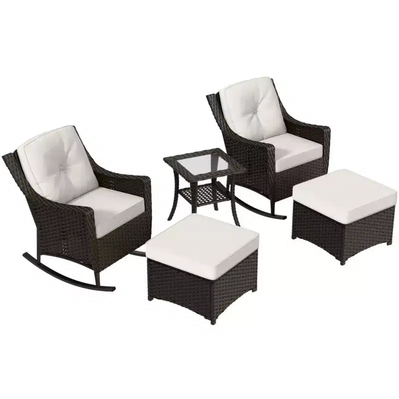EAGLE PEAK Coastal Vista Ensemble bistro de patio 3 pièces avec table d'appoint, comprend 2 chaises de patio pour patio, porche, jardin, bord de piscine