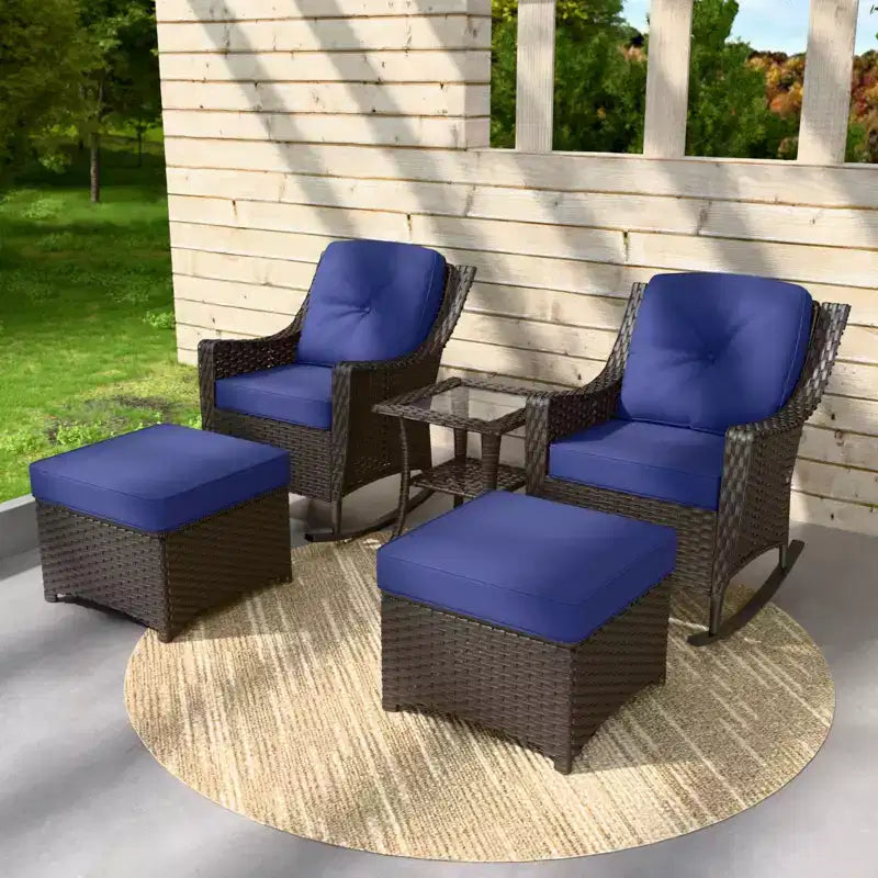 EAGLE PEAK Coastal Vista Ensemble bistro de patio 3 pièces avec table d'appoint, comprend 2 chaises de patio pour patio, porche, jardin, bord de piscine