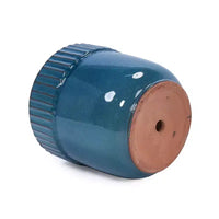 MAYEERTY Pot de fleurs en céramique 3 pièces, jardinière moderne d'intérieur et d'extérieur, bleu antique pour jardin et patio