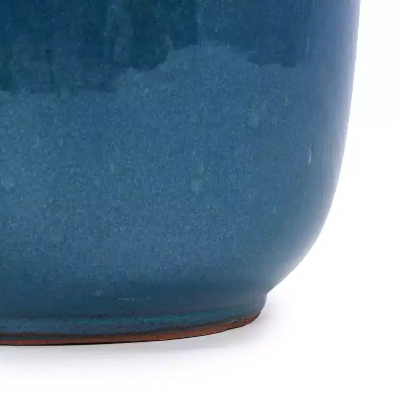 MAYEERTY Pot de fleurs en céramique 3 pièces, jardinière moderne d'intérieur et d'extérieur, bleu antique pour jardin et patio
