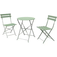 Ensemble bistrot pliant 3 pièces, table et 2 chaises de terrasse pliantes avec cadre de qualité supérieure pour le jardin, le balcon et la terrasse