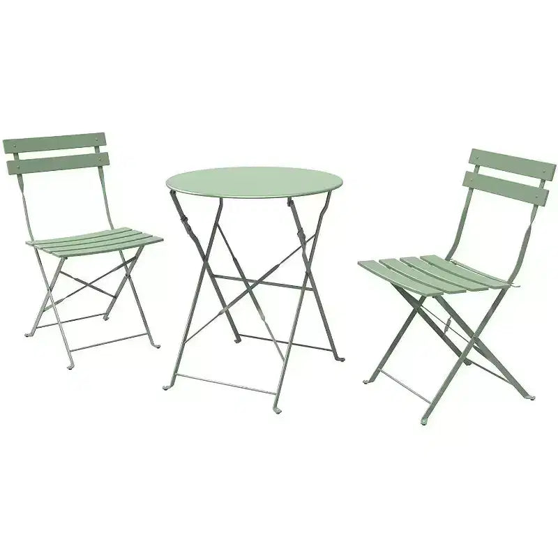 Ensemble bistrot pliant 3 pièces, table et 2 chaises de terrasse pliantes avec cadre de qualité supérieure pour le jardin, le balcon et la terrasse