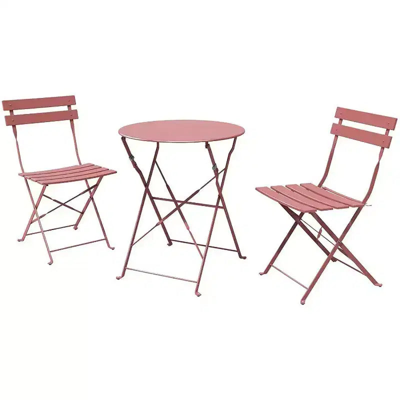 Ensemble bistrot pliant 3 pièces, table et 2 chaises de terrasse pliantes avec cadre de qualité supérieure pour le jardin, le balcon et la terrasse
