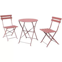 Ensemble bistrot pliant 3 pièces, table et 2 chaises de terrasse pliantes avec cadre de qualité supérieure pour le jardin, le balcon et la terrasse
