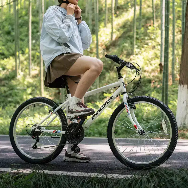 Vélo tout terrain BAMCBASE 24/26, 18 vitesses, cadre en acier à haute teneur en carbone, VTT de cyclisme sportif pour adultes