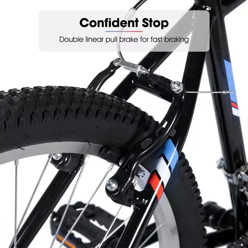 Vélo tout terrain BAMCBASE 24/26, 18 vitesses, cadre en acier à haute teneur en carbone, VTT de cyclisme sportif pour adultes