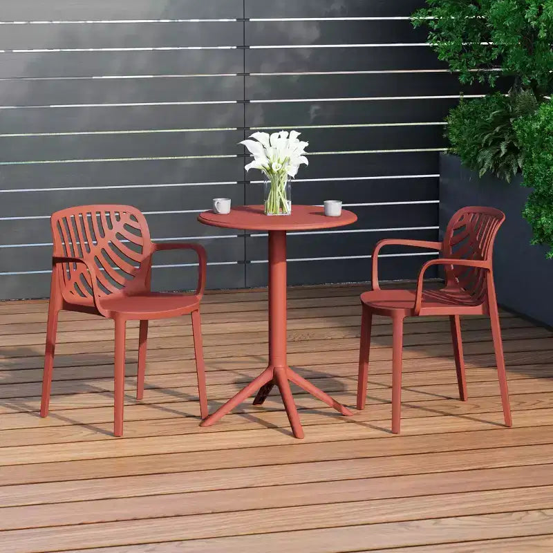 WestinTrends Playa Ensemble de table de bistro d'extérieur en résine 3 pièces avec chaises de salle à manger empilables pour 2