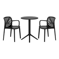 WestinTrends Playa 3-Piece Outdoor Resin Patio Bistro Table Set with Stackable Patio Dining Side Chairs For 2