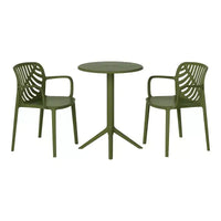 WestinTrends Playa Ensemble de table de bistro d'extérieur en résine 3 pièces avec chaises de salle à manger empilables pour 2