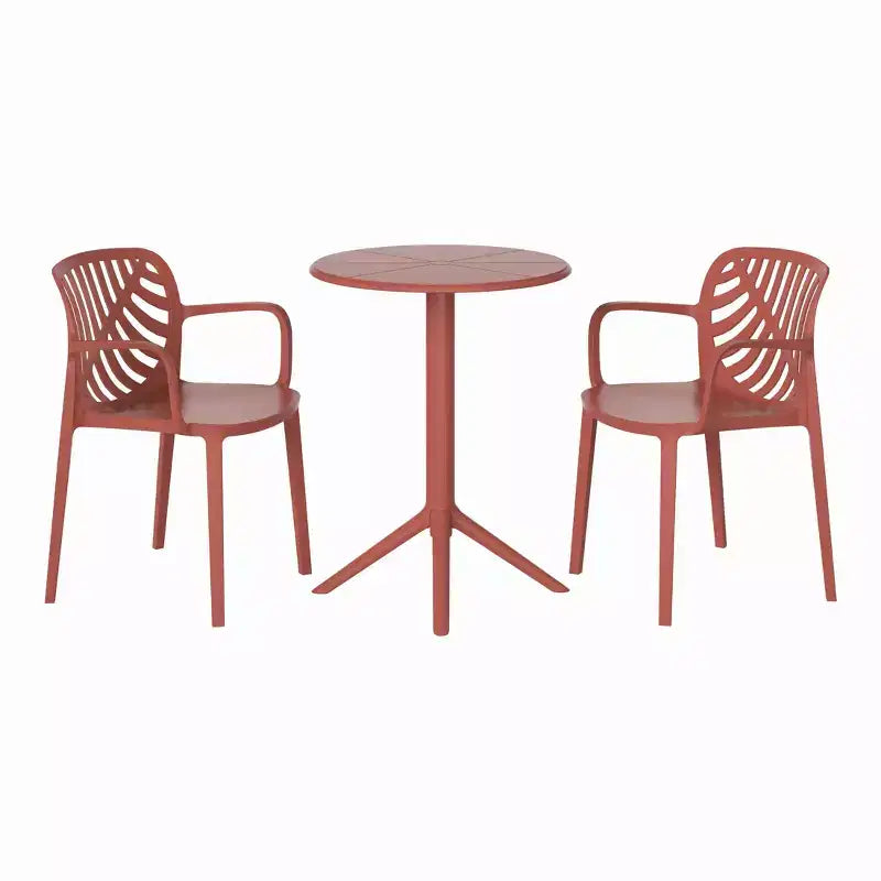 WestinTrends Playa Ensemble de table de bistro d'extérieur en résine 3 pièces avec chaises de salle à manger empilables pour 2