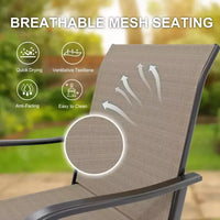 Ensemble de bar 2 pièces en tissu textile d'extérieur, 2 chaises pivotantes de terrasse, ensemble de bistrot tabouret haut pour piscine, jardin