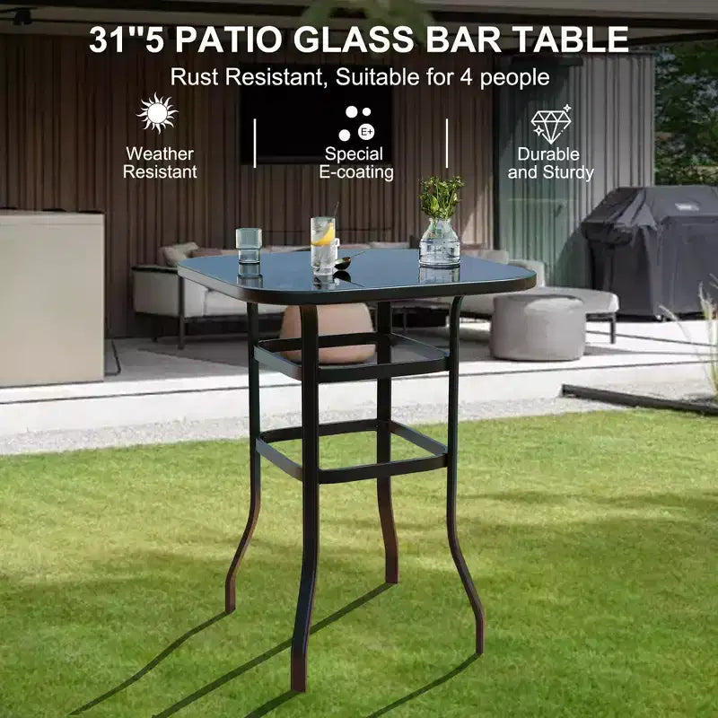 Ensemble de bar 2 pièces en tissu textile d'extérieur, 2 chaises pivotantes de terrasse, ensemble de bistrot tabouret haut pour piscine, jardin